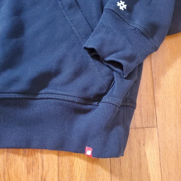 New Balance Numeric Stacked Hoodie Men Black Design Logo - Picture 4 of 5